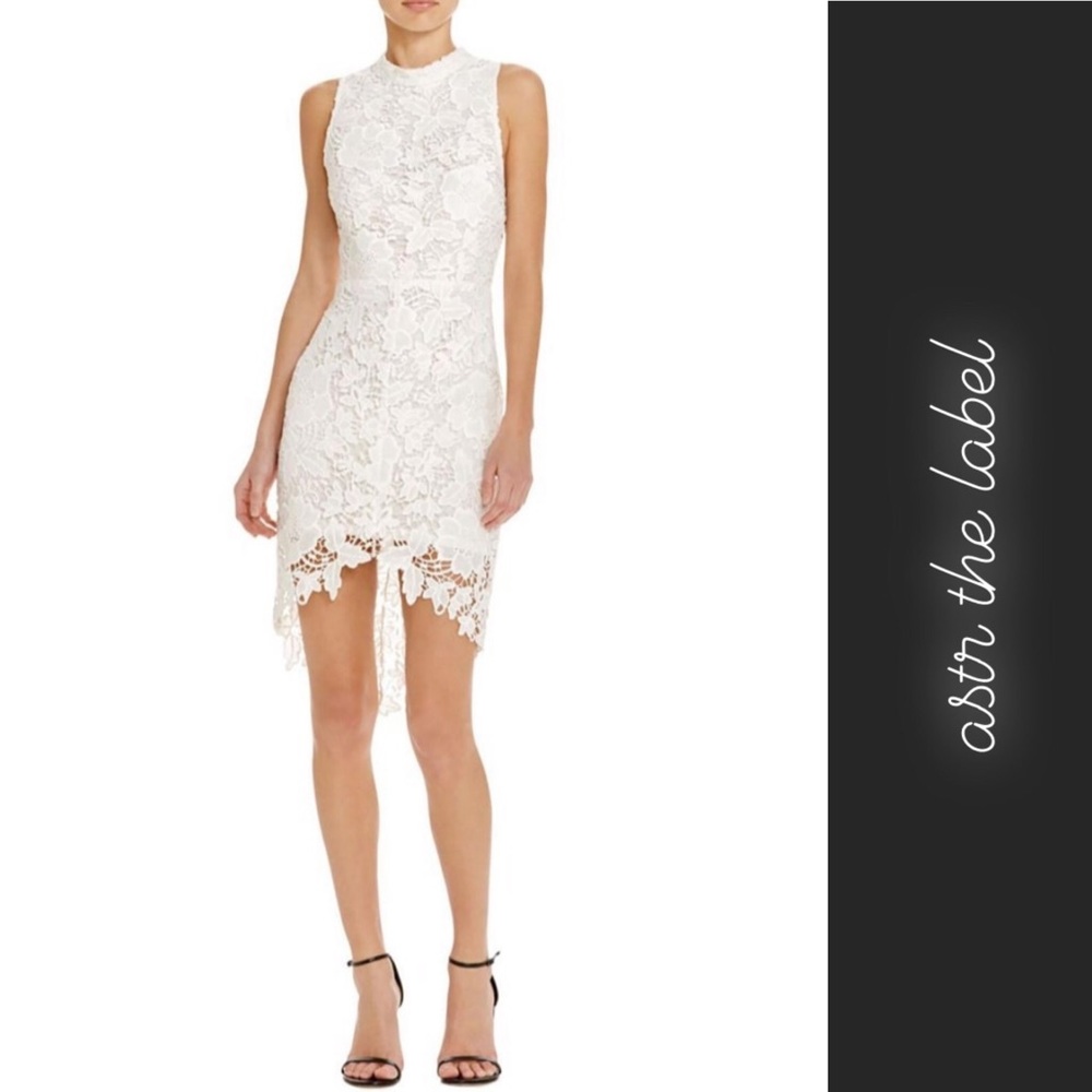 ASTR the Label White Samantha High Neck Dress • M